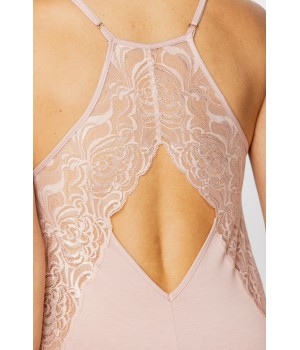 Nuisette micromodal rosa perfil espalda de encaje